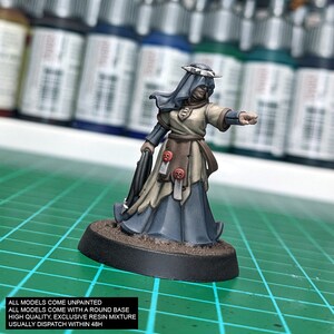 HERMANA OSCURA // Miniatura de resina de fantasía sin pintar para juegos de mesa de 28 mm o 32 mm