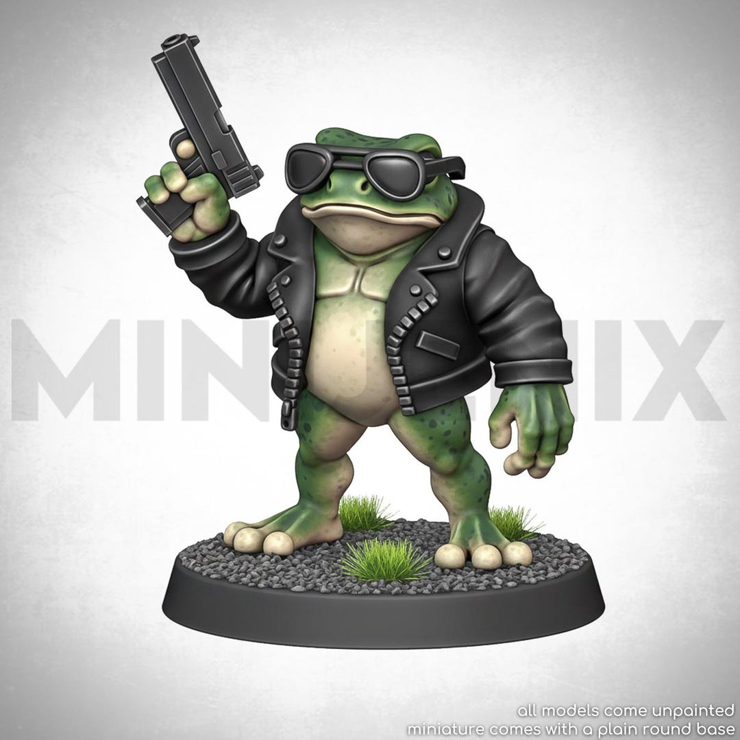 FROG TERMINATOR Animal Toad Dnd Sci-fi Unpainted Tabletop Resin ...