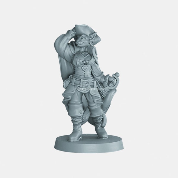 TABAXI CATFOLK PIRATE || Fantasy DnD Resin Tabletop Miniature 28mm 32mm V25