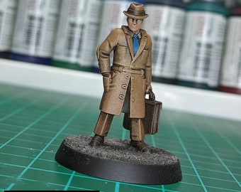 B55 LOVECRAFTIAN DETECTIVE || Cyberpunk Unpainted Resin Tabletop Miniature 32mm 28mm