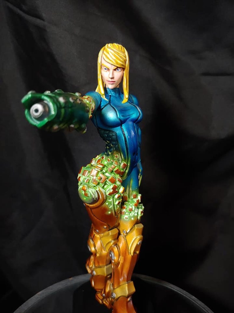 Metroid Samus Aran Custom Resin Model Kit Miniature Diorama | Etsy