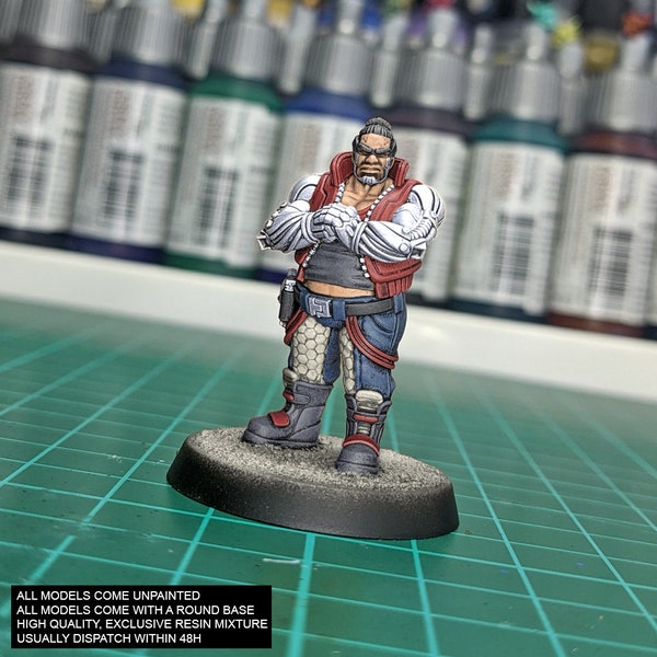 BOUNCER THUG Cyberpunk: Sci-Fi, Character, D&D, Frostgrave 28mm 32mm