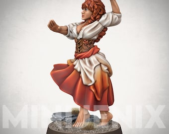DANCER GIRL Fantasy DnD NPC Unpainted Resin Tabletop Miniature 28mm 32mm C49