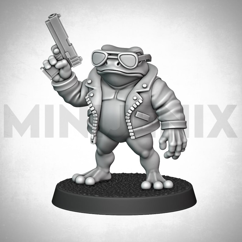 FROG TERMINATOR Animal Toad Dnd Sci-fi Unpainted Tabletop Resin ...