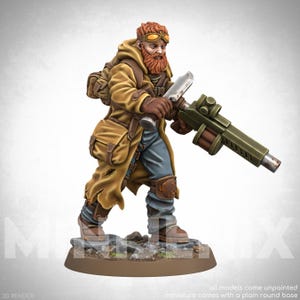 WASTELAND SOLDIER Sci-Fi Shadowrun Cyberpunk Soldier Unpainted Resin Miniature 28mm 32mm C24
