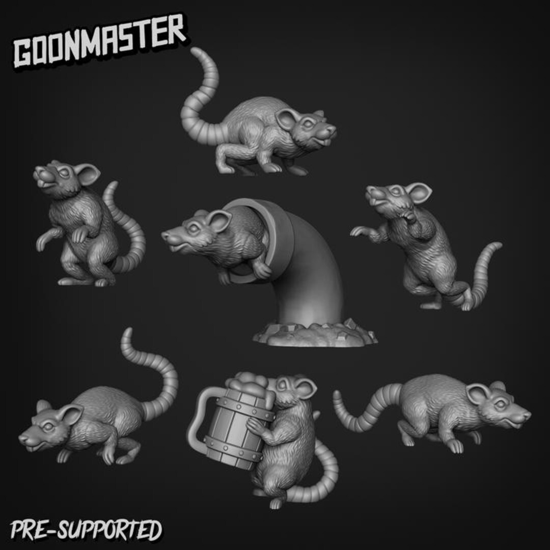 RAT SET || Fantasy Animal Toad Miniatures, D&D Etc. Unpainted Resin ...