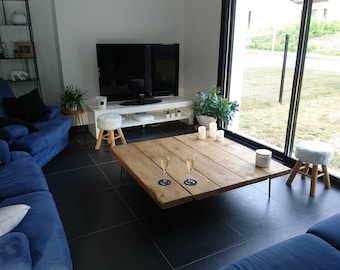 Table Basse carrée, personnalisable en 120 cms x 120 cms