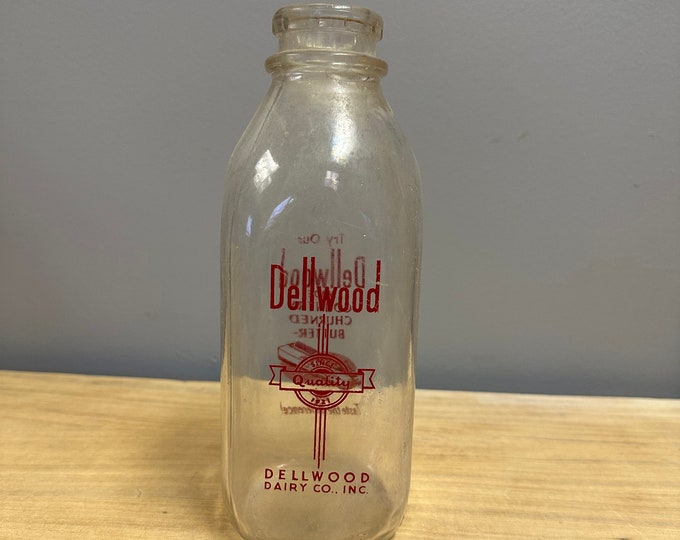 Vintage Dellwood Dairy Co Glass Milk Bottle - Etsy