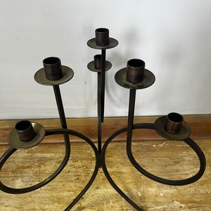 Pretty Black Iron Vintage Candelabra