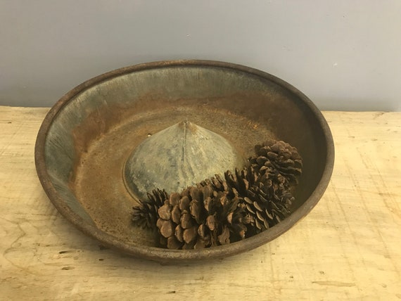 Vintage Metal Chicken Feeder Bowl Etsy