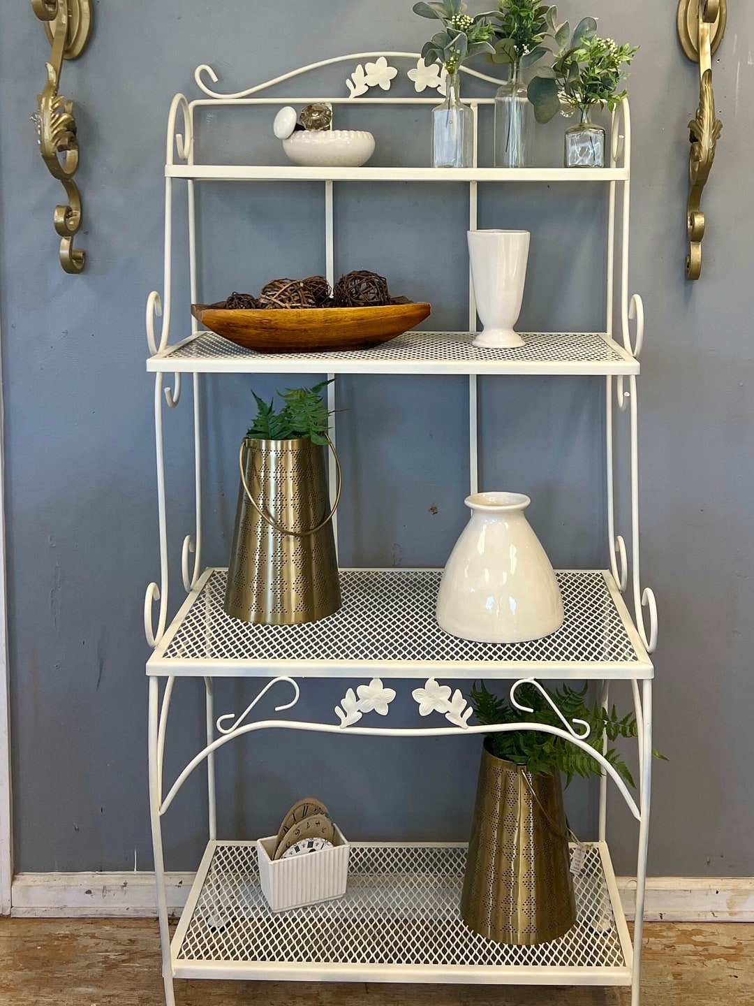 Vintage Iron Bakers Rack/plant Stand Please Note Shipping is Not Free