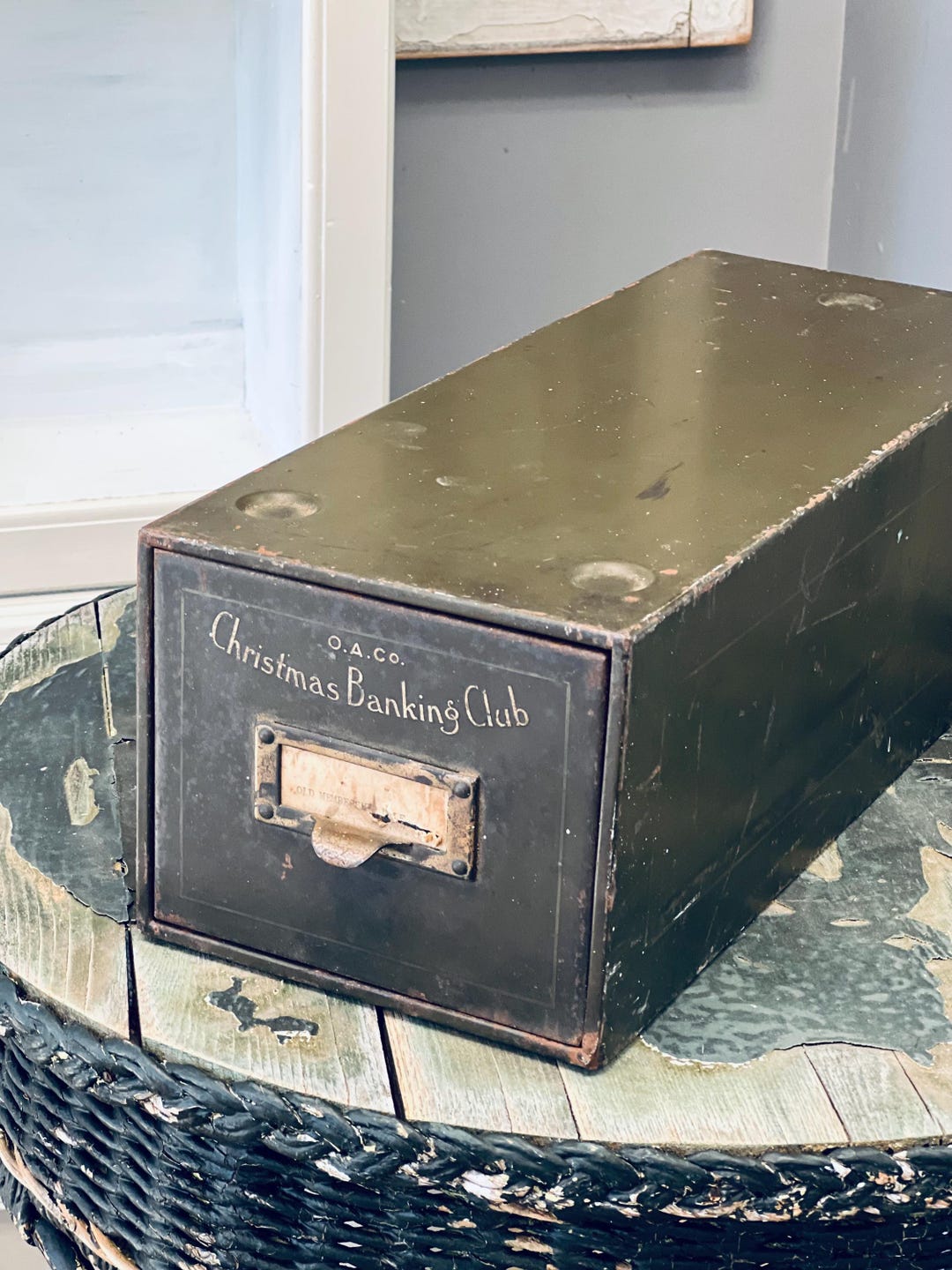 Vintage Christmas Banking Club Metal Card Catalog Etsy