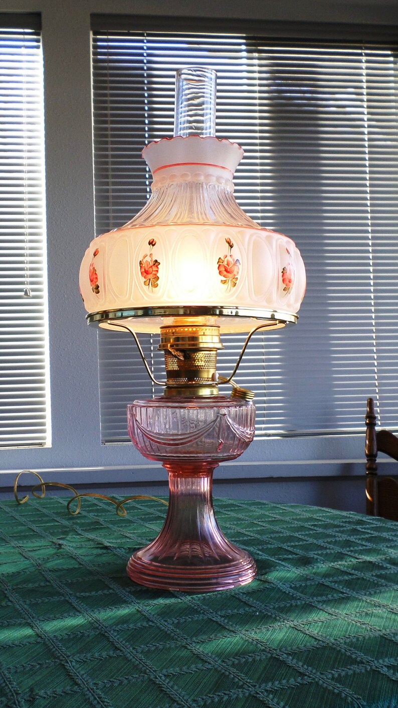 Pink Aladdin Lincoln Drape Oil Or Electric Lamp Etsy