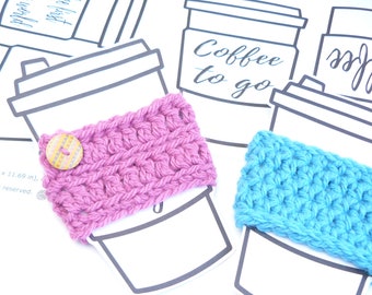 Printable Coffee Cup Sleeve Display  Cardboard  / Template / Hot coffee to go / Cardboard Cup / Packaging /  Crochet holder Comfy Cosy Cozy