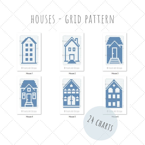 House Mosaic Crochet Pattern: 24 Grid Charts (digital Download) - Etsy