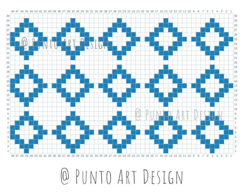 Pattern Design Graph Paper Printable Grid paper for knitting and crochet 48x30 C2C Graphgan Printable Yarn cross stitch image 5