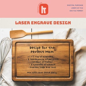 Recipe for the Perfect Mom SVG | Laser Engraving & Vinyl Cutting File | Mother’s Day Digital Download | Cricut Sticker Design | Mom Gift SVG