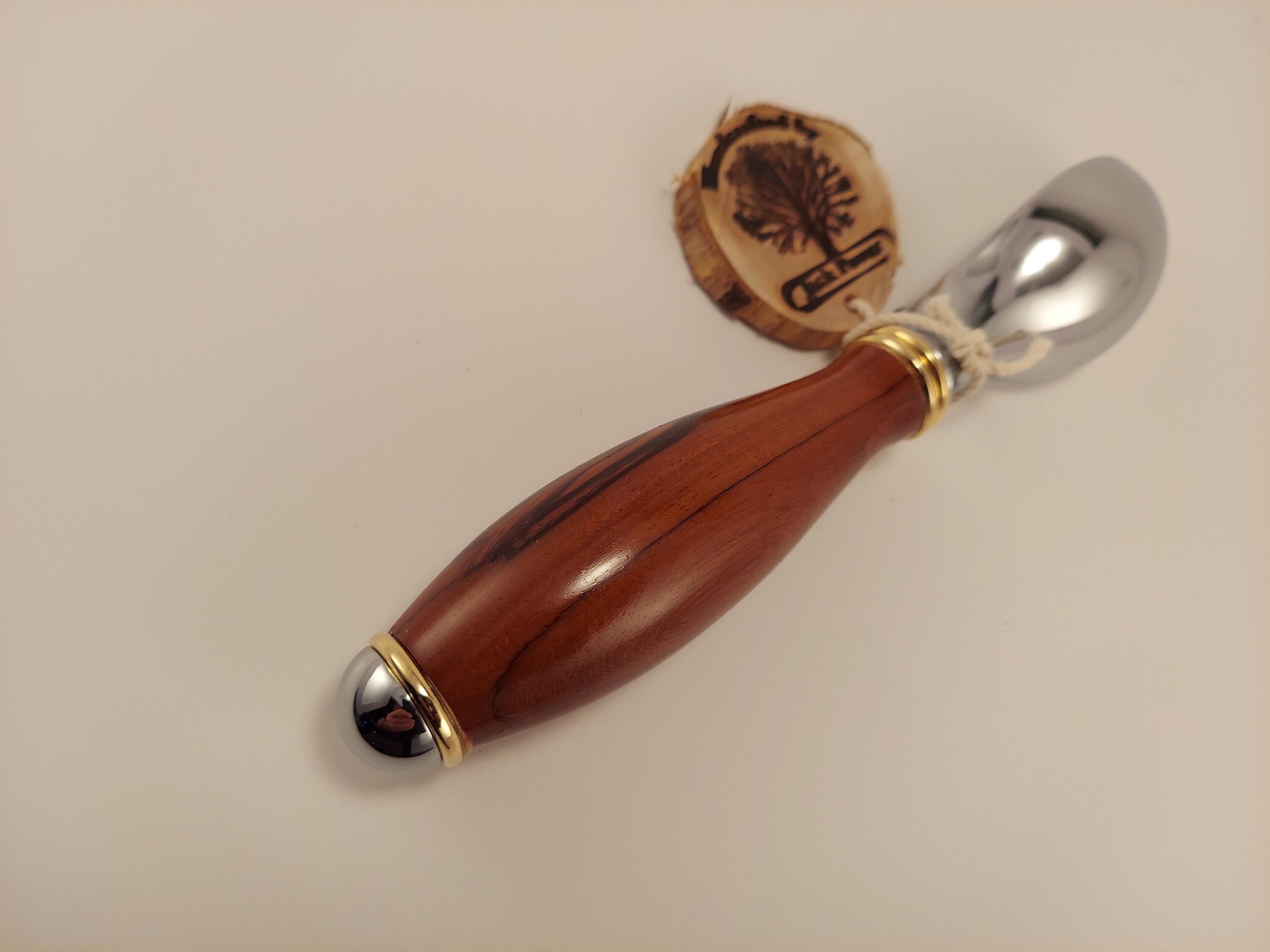 Hand Made Ice Cream Scoop in Chrome with Gold accents. Etsy