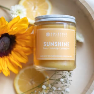 Sunshine - 100% Pure Beeswax Aromatherapy Candle Made with Essential Oil, 9 oz in Glass Jar