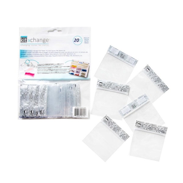 MEDIUM BAGGIES-SILVER (2.7" x 3.0" capacity) ZipTop Storage Baggies for Craft Supplies