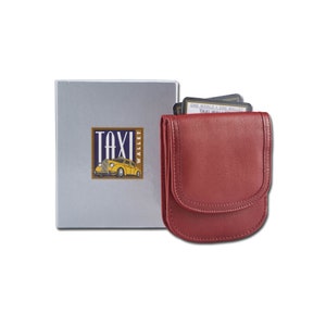 Taxi Wallet-Durango Leather/Big Apple Red–A Simple,Compact, Front Pocket, Folding Wallet, that holds Cards, Coins, Bills, ID–for Men & Women