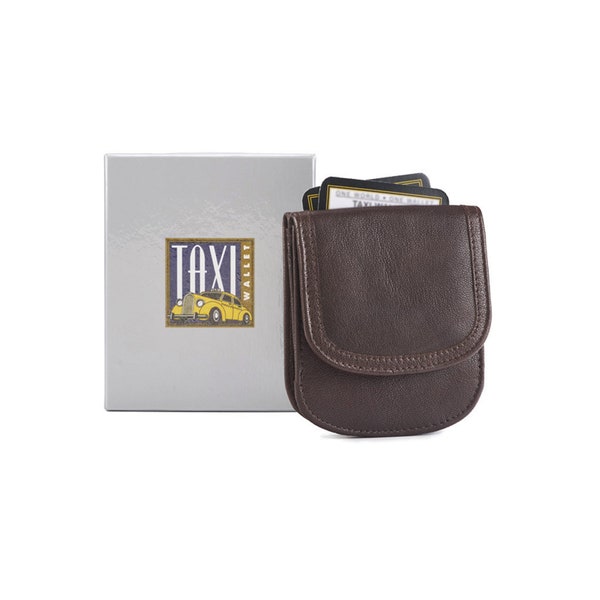 Taxi Wallet - Leather, Espresso Brown - A Simple, Compact, Front Pocket, Folding Wallet, that holds Cards, Coins, Bills, ID for Men & Women