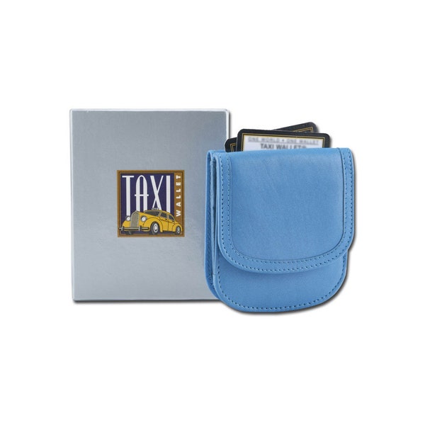 Taxi Wallet-Durango Leather/Blue Moon – A Simple, Compact, Front Pocket, Folding Wallet, that holds Cards, Coins, Bills, ID–for Men & Women