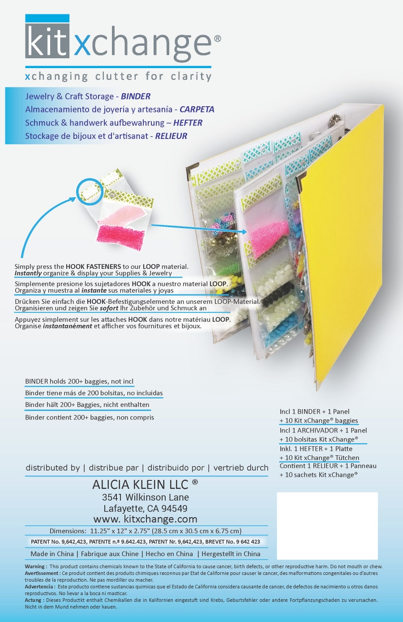 Craft jewelry Travel Organizer BINDER by Kit Xchange® Purple for