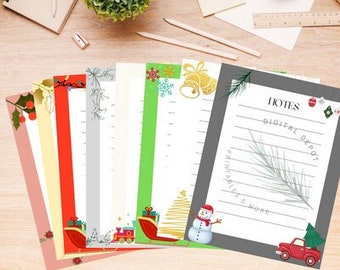 Downloadable Christmas Paper - Printable Holiday Notes, Stylish Stationery Set for Seasonal Gifting