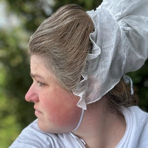 18th Century Women’s Lappet Linen Cap: Summer Weight