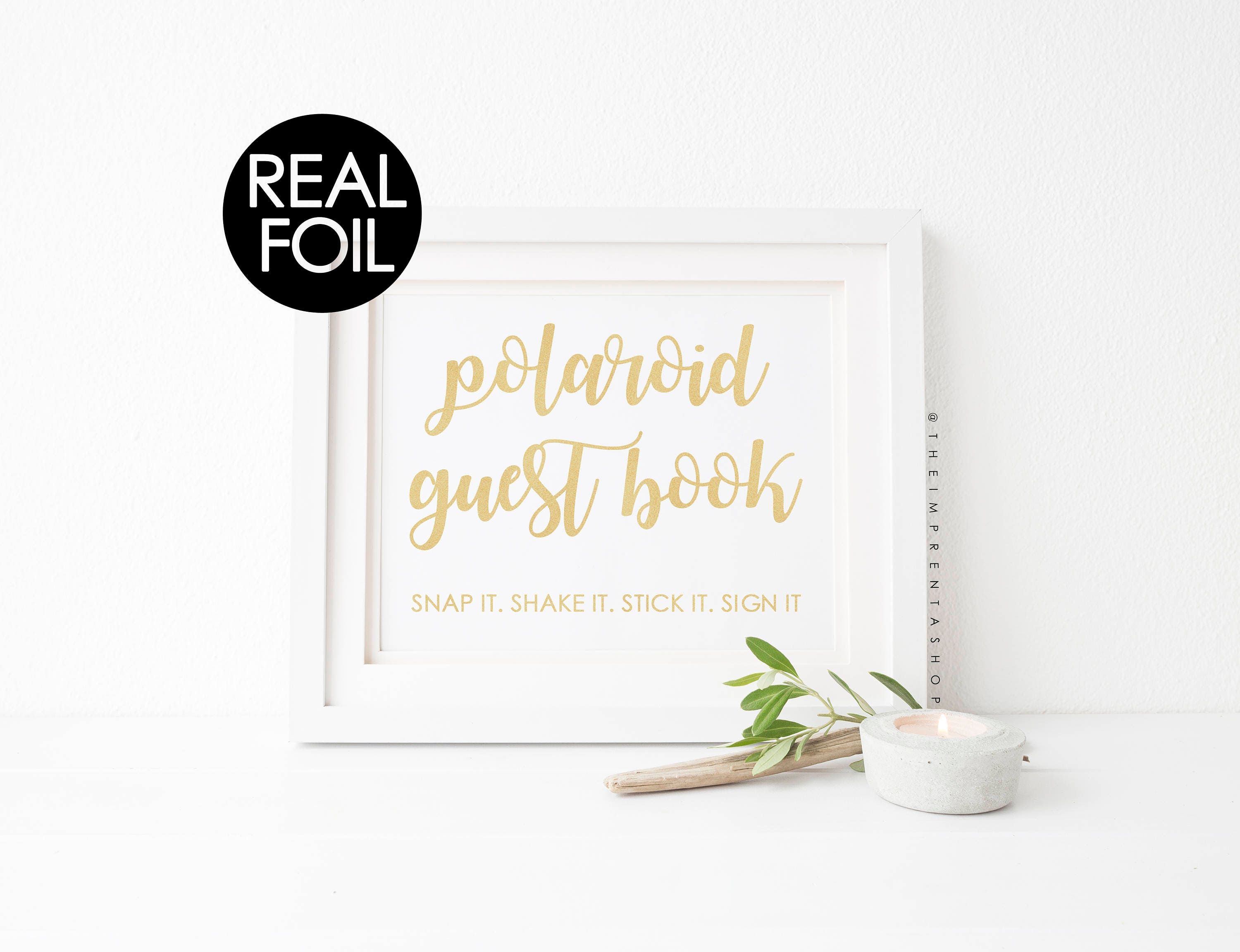 Wedding Signs Gold Foil Wedding Foiled Guestbook Sign Real Foil Polaroid Guestbook Gold Photo Guestbook Gold Wedding Sign