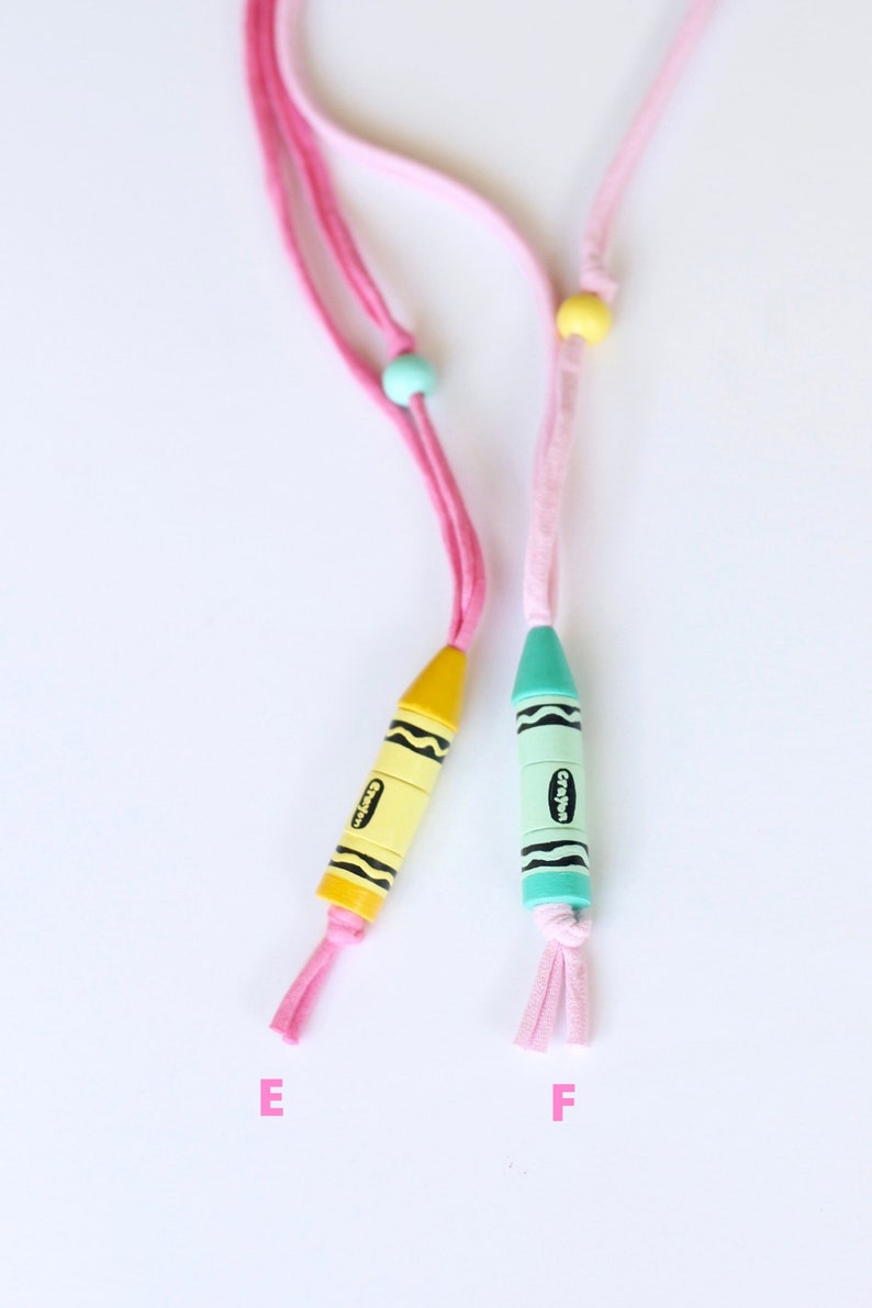 The CRAYON necklace handpainted wood bead crayon necklace Etsy