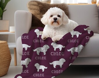 Personalized Blanket for Dog, Dog Blanket, plush dog blanket, dog name blanket, gift for dog lover, puppy name blanket, new puppy gift