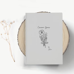 Flor de Nacimiento Diario de Querida Hija, Cartas a mi hija Cuaderno de Tapa Dura, Diario de Querida Hija, Diario de Recuerdos de Memoria, Flor de Nacimiento