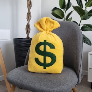 Cuscino emoji sacchetto di soldi / Cuscino con simbolo del dollaro / Borsa con soldi / Regalo di compleanno / Regalo per gli amici - SoftDecor