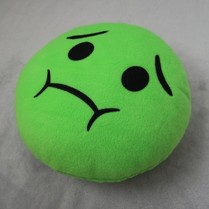 Nauseated Face Emoji pillow | Custom emoji cushion | Personalized emoji plush