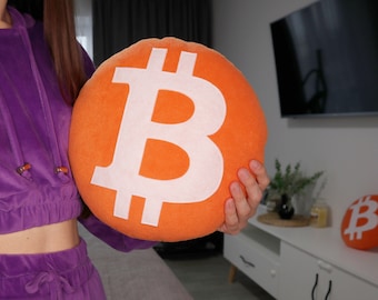 Bitcoin cryptocurency pillow | BTC cushion | Custom crypto pillow