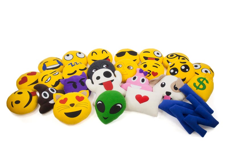 Cat Lover Emoji Pillow Valentine's Emoji Pillow Yellow Etsy
