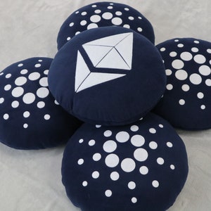 Cardano cryptocurrency pillow | Ethereum coin |  Crypto pillows  ETH | Custom cushions with logo