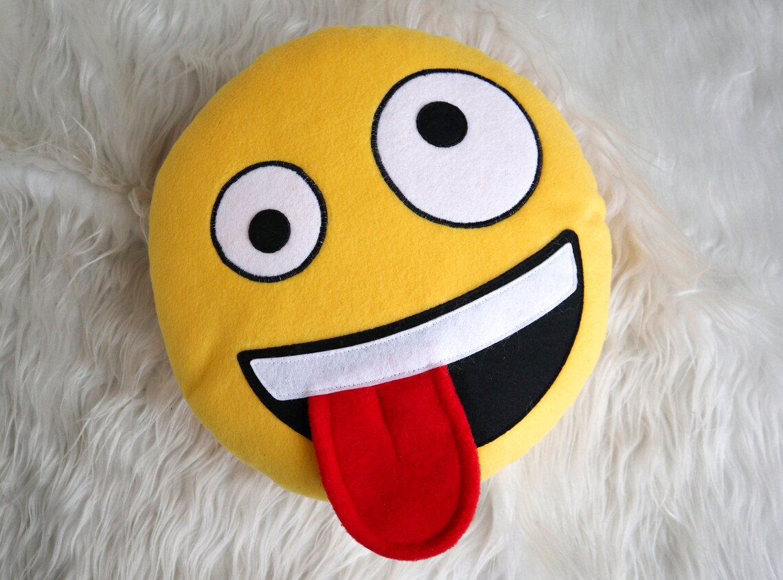 Zany Face Emoji Pillow Crazy Eyes Face Custom Wild Emoji - Etsy