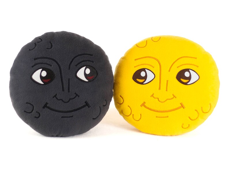 Creepy Moon Face Pillow New Moon Cushion Dark Moon Emoji Etsy