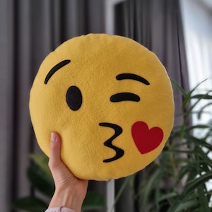 Face Blowing a Kiss emoji pillow