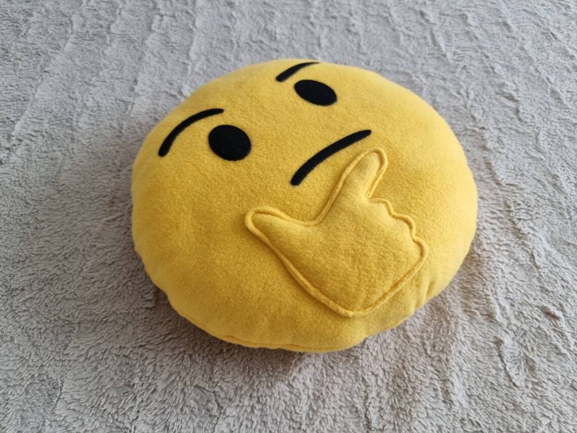 Thinking Face Emoji Pillow Custom Thinker Emoji Cushion Chin Thumb