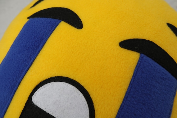 Laughing crying emoji online pillow