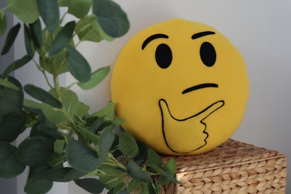 thinking emoji pillow
