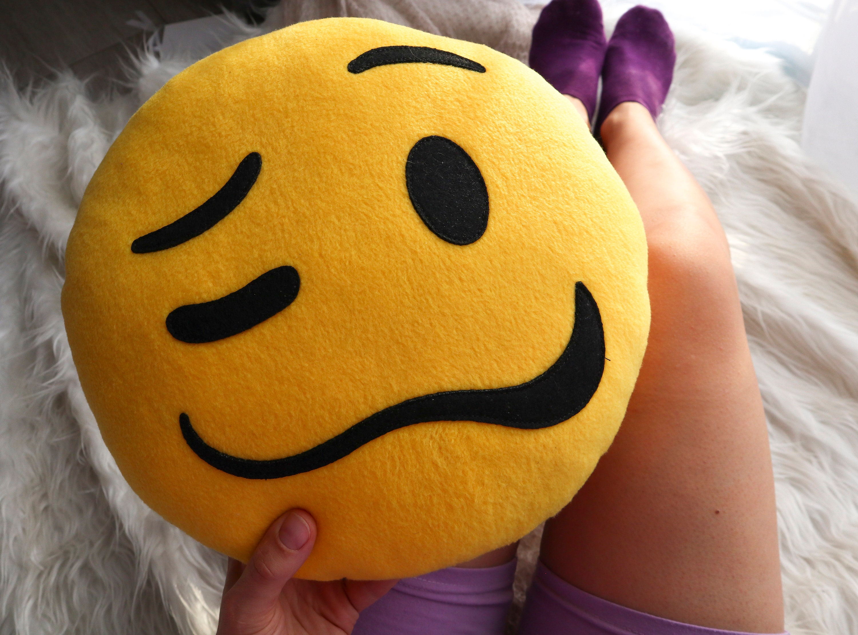 cursed hand emoji, scary and funny smiley face. - Cursed - Pillow