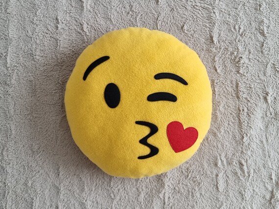 Kiss emoji cheap pillow