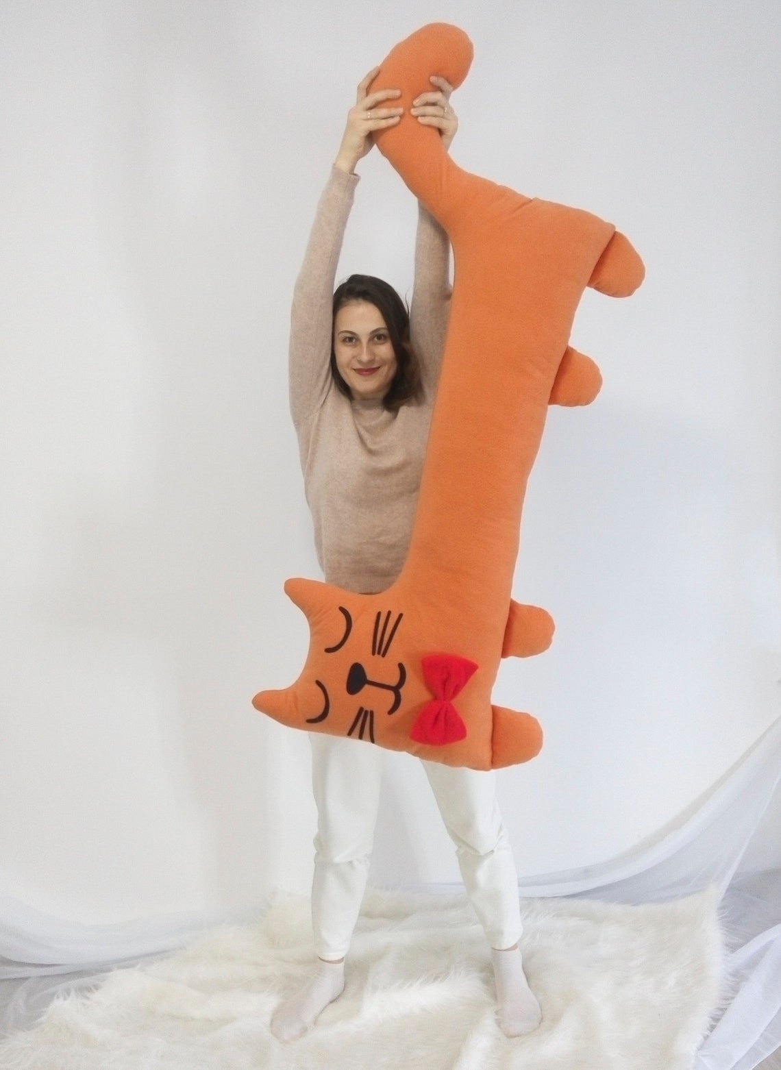 Body Pillow Giant Plush Cat Cushion Cute Maternity Pillow Etsy