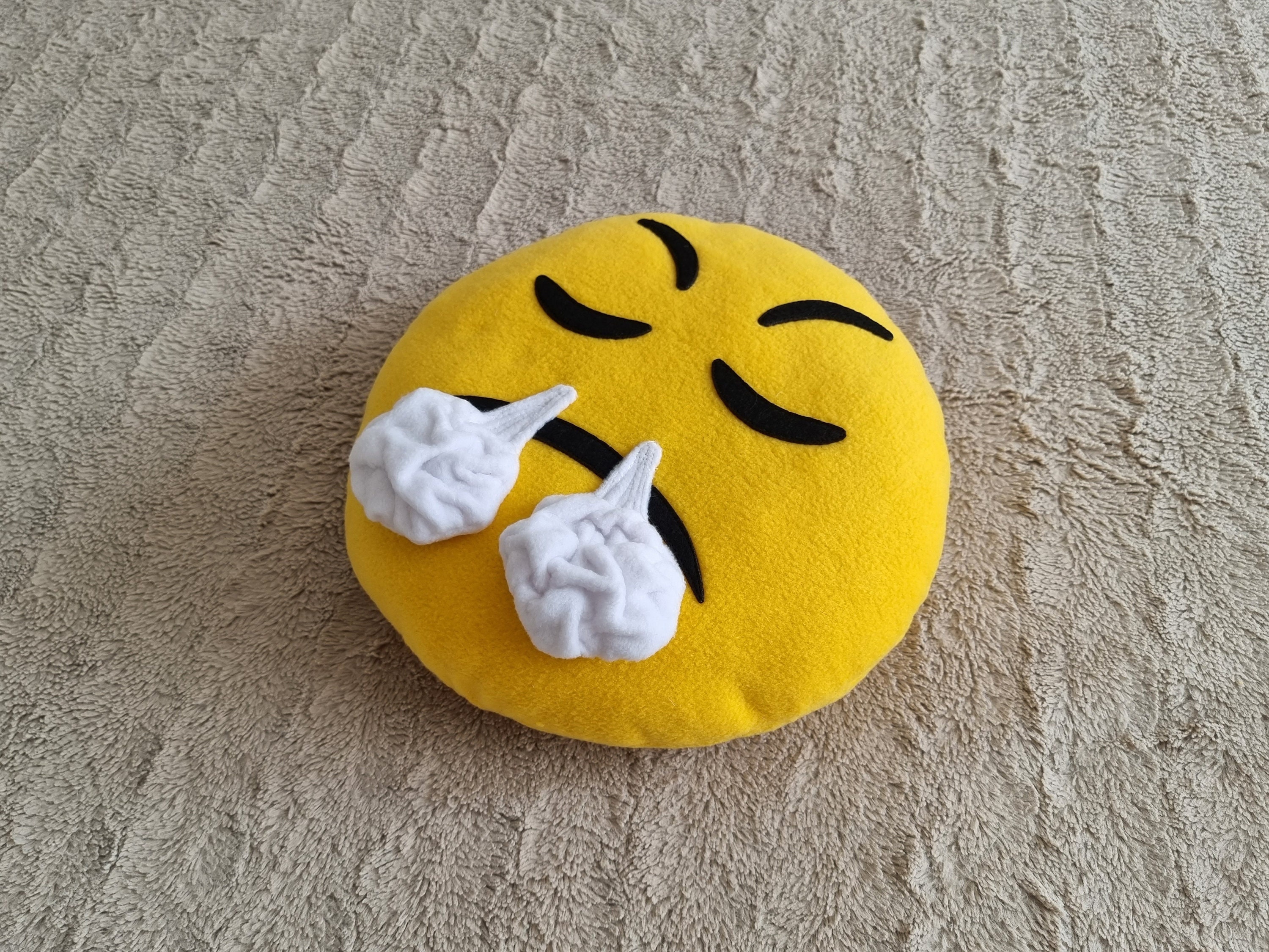 Emoji Pillow Sham Cartoon Like Smiley Faces of Mosters Happy Sad