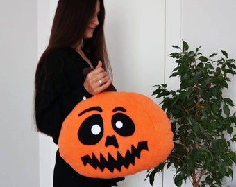 Halloween Kürbis Kissen | Kürbis Spielzeugkissen | Süßes Halloween Geschenk - SoftDecor